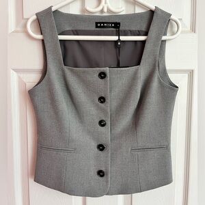 NWT Danier Gray Buttoned Vest
